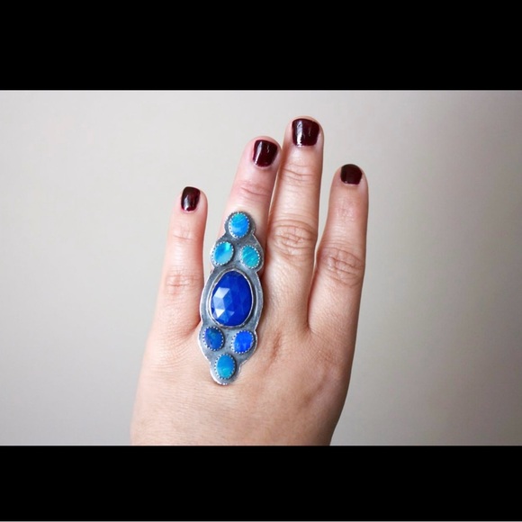 ๐๐ Elegant Blue lapis and opal Gemstone Ring - Picture 4 of 10